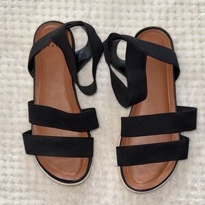 👡 A New Day Black Elastic Strap Sandals – Women’s Size 6.5